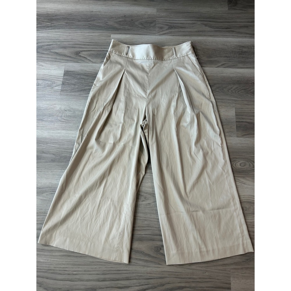 Antonio Melani Womens Pleated Wide Leg Lyocell Blend Pants 14 Tan Beige Trousers